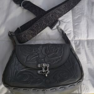 Patricia Nash GRAY Embossed Crossbody Bag